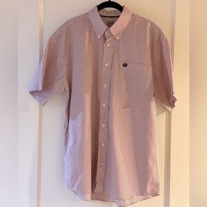 Cinch Geometric Print Short Sleeve Shirt Size M